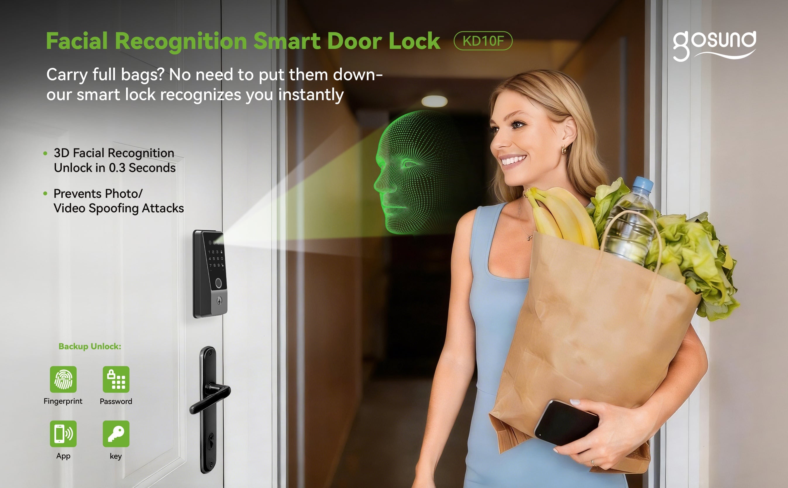 Gosund Unveils KD10F 3D Facial Recognition Smart Door Lock